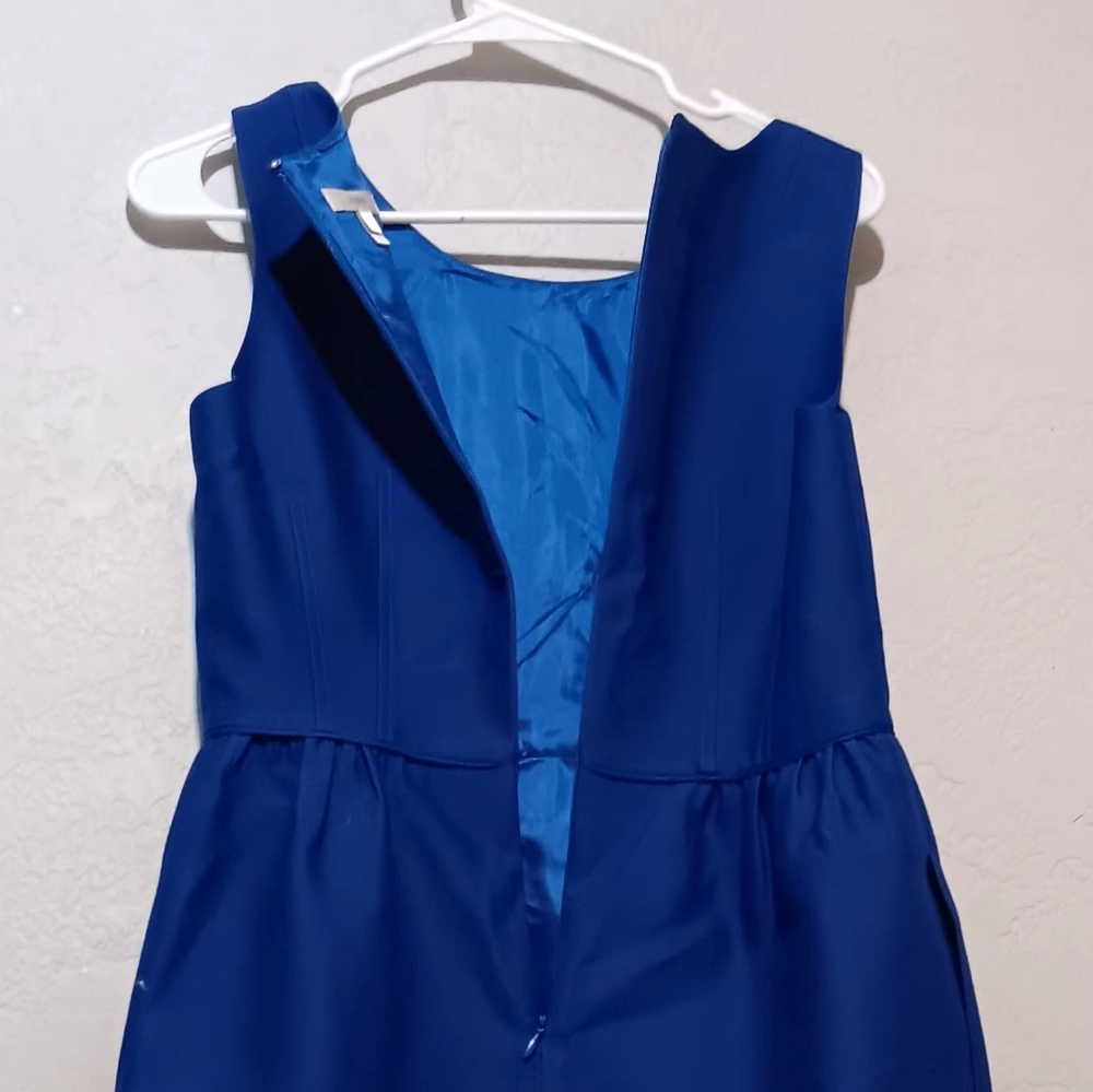 J. Crew Women Royal Blue Dress Sleeveless Wool-Silk Blend Sz6 Pockets - Picture 11 of 13